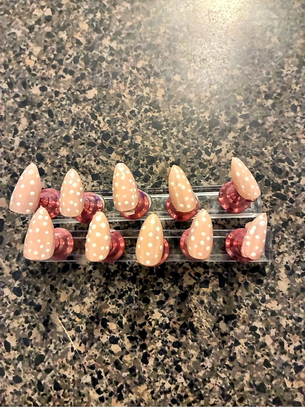 Handmade Press-On Nails Pink & Red NWT